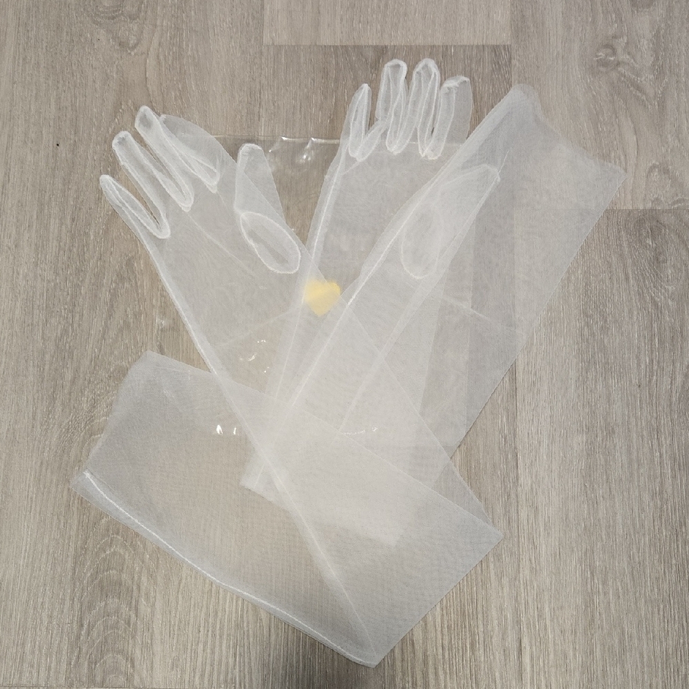 Elegant Sheer White Gloves